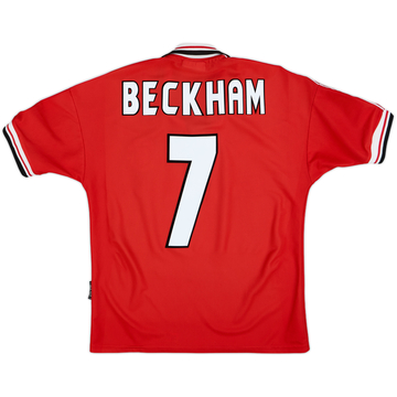 1998-00 Manchester United Home Shirt Beckham #7 - 7/10 - (Y)