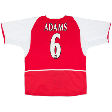 2002-04 Arsenal Signed Home Shirt Adams #6 - 8/10 - (XXL)