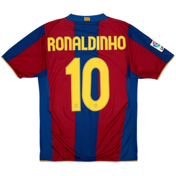 2007-08 Barcelona Home Shirt Ronaldinho #10 - 9/10 - (S)