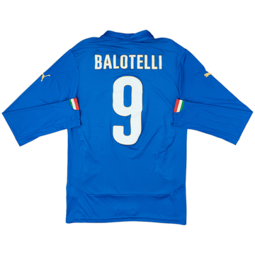 2014-15 Italy Home L/S Shirt Balotelli #9 - 10/10 - (M)