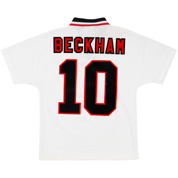 1996-97 Manchester United Away Shirt Beckham #10 - 6/10 - (Y)