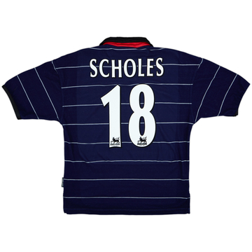 1999-00 Manchester United Away Shirt Scholes #18 - 9/10 - (Y)