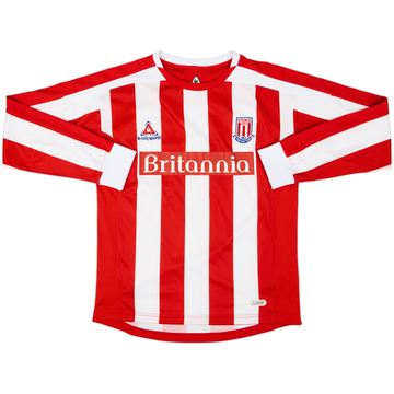 2007-08 Stoke City Home L/S Shirt - 8/10 - (S)