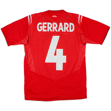 2004-06 England Away Shirt Gerrard #4 - 9/10 - (XL.Boys)