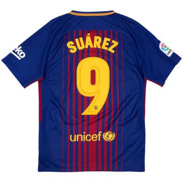 2017-18 Barcelona Home Shirt Suarez #9 - 8/10 - (S)