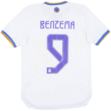 2021-22 Real Madrid Authentic Home Shirt Benzema #9 - 9/10 - (S)