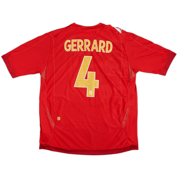 2006-08 Inglaterra Camiseta Visitante Gerrard #4 - 5/10 - (L)