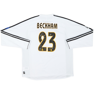 2003-04 Real Madrid Home L/S Shirt Beckham #23 - 6/10 - (L)
