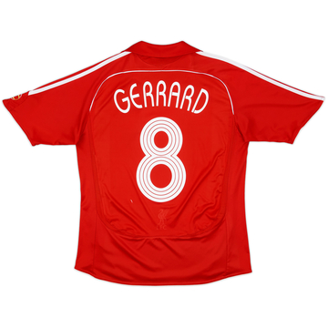 2006-08 Liverpool Home Shirt Gerrard #8 - 7/10 - (XL.Boys)
