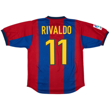 1998-00 Barcelona Home Shirt Rivaldo #11 - 8/10 - (M)
