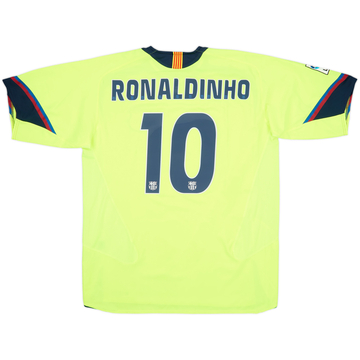 2005-06 Barcelona Away Shirt Ronaldinho #10 - 9/10 - (XL)