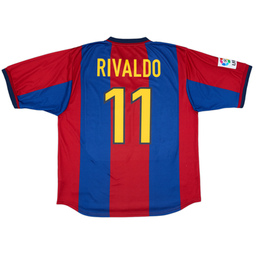 1998-00 Barcelona Home Shirt Rivaldo #11 - 8/10 - (XL)
