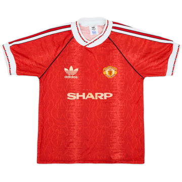 1990-92 Manchester United Home Shirt - 6/10 - (L.Boys)