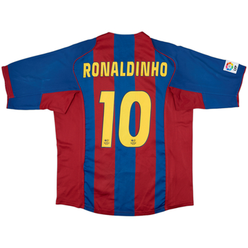2004-05 Barcelona Home Shirt Ronaldinho #10 - 7/10 - (XL)