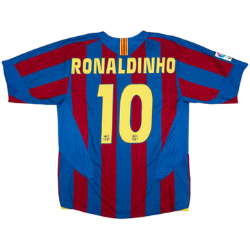2005-06 Barcelona Home Shirt Ronaldinho #10 - 8/10 - (L)