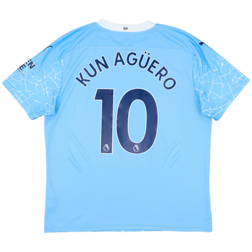 2020-21 Manchester City Home Shirt Kun Aguero #10 - 8/10 - (XL)