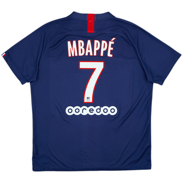 2019-20 Paris Saint-Germain Home Shirt Mbappe #7 - 8/10 - (XL)