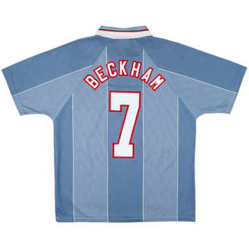 1996-97 England Away Shirt Beckham #7 - 8/10 - (L)