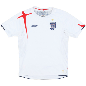 2005-07 England Home Shirt - 5/10 - (M.Boys)