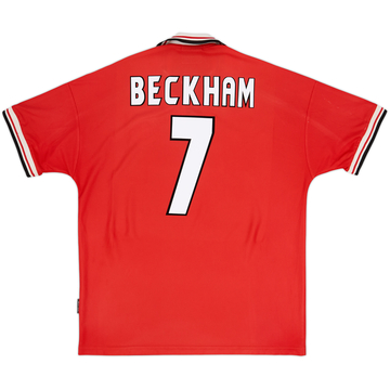1998-00 Manchester United Home Shirt Beckham #7 - 6/10 - (XL)