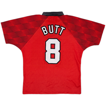 1996-98 Manchester United Home Shirt Butt #8 - 8/10 - (Y)