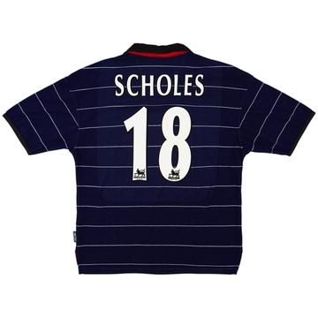 1999-00 Manchester United Away Shirt Scholes #18 - 8/10 - (M)