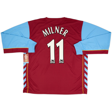 2005-06 Aston Villa Home L/S Shirt Milner #11 (XL)