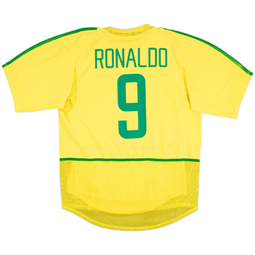 2002-04 Brazil Player Issue Home Shirt Ronaldo #9 - 9/10 - (L)