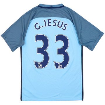 2016-17 Manchester City Home Shirt G.Jesus #33 - 7/10 - (S)