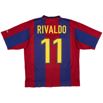 1998-00 Barcelona Basic Home Shirt Rivaldo #11 - 6/10 - (M)