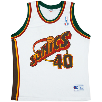 1995-97 Seattle Supersonics Kemp #40 Champion Home Jersey - 6/10 - (XL)