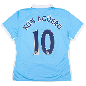 2015-16 Manchester City Home Shirt Kun Aguero #10 - 8/10 - (Women's XL)