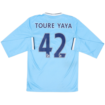 2013-14 Manchester City Home L/S Shirt Toure Yaya #42 - 8/10 - (S)