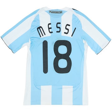 2008-09 Argentina Home Shirt Messi #18 - 5/10 - (S)
