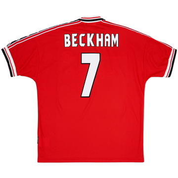 1998-00 Manchester United Home Shirt Beckham #7 - 7/10 - (XL)