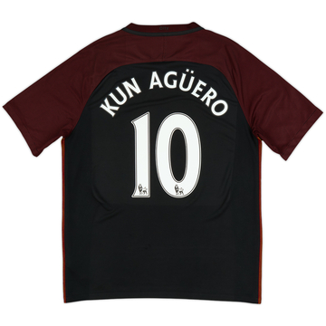 2016-17 Manchester City Away Shirt Kun Aguero #10 - 8/10 - (L)