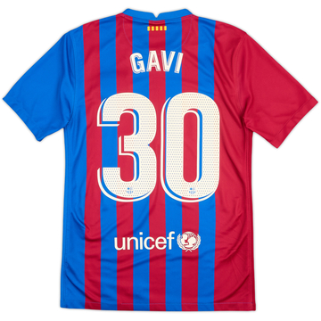 2021-22 Barcelona Home Shirt Gavi #30 - 9/10 - (S)
