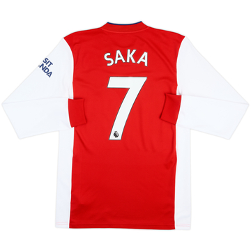 2021-22 Arsenal Home L/S Shirt Saka #7 - 9/10 - (S)