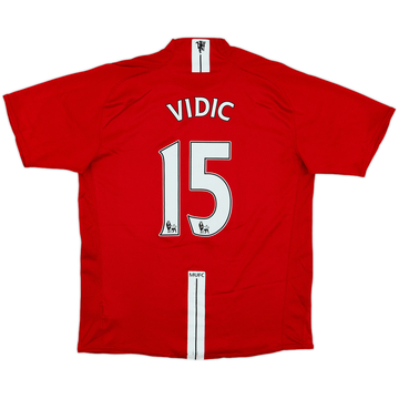 2007-09 Manchester United Home Shirt Vidic #15 - 8/10 - (L)