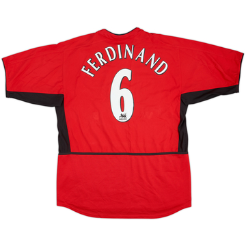 2002-04 Manchester United Home Shirt Ferdinand #6 - 8/10 - (L)