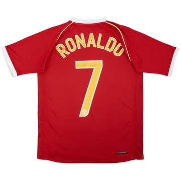 2006-07 Manchester United Home Shirt Ronaldo #7 - 9/10 - (XL.Boys)