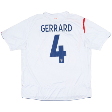 2005-07 Inglaterra Camiseta Local Gerrard #4 - 5/10 - (3XL)