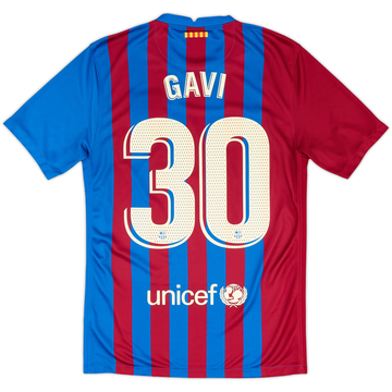 2021-22 Barcelona Home Shirt Gavi #30 - 8/10 - (S)