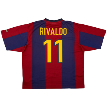 Camiseta Básica de local del Barcelona 1998-00 Rivaldo #11 - 5/10 - (XL)