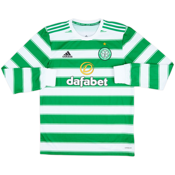 2021-22 Celtic Home L/S Shirt - 8/10 - (M)