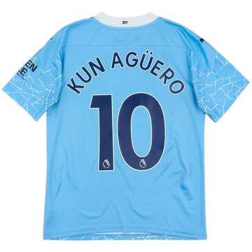 2020-21 Manchester City Home Shirt Kun Aguero #10 - 8/10 - (S)