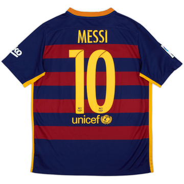 2015-16 Barcelona Home Shirt Messi #10 - 7/10 - (XL.Boys)