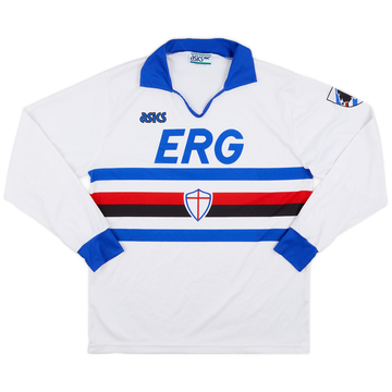 1991-92 Sampdoria Away L/S Shirt - 9/10 - (L)