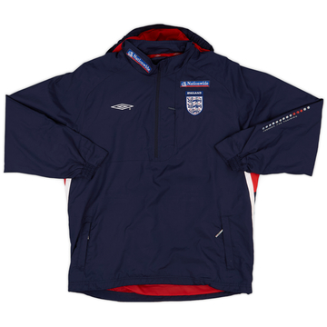 2004-05 England Umbro 1/4 Zip Hooded Rain Jacket - 9/10 - (XL.Boys)