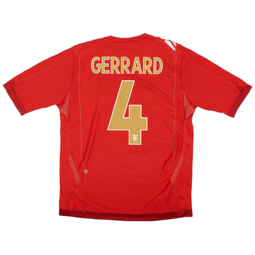 2006-08 England Away Shirt Gerrard #4 - 5/10 - (L)